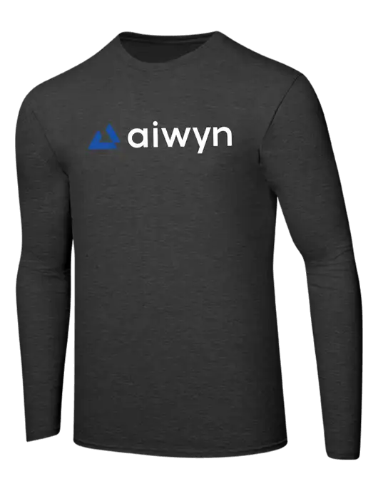 Ring Spun Dark Heather Grey 4.5 oz Long Sleeve T-Shirt w/Aiwyn Logo