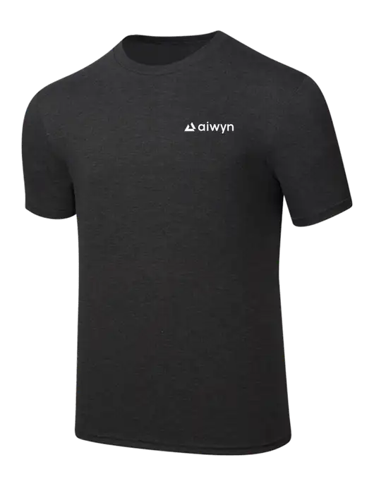 Simply Soft Black Frost 4.5oz  Poly/Combed Ring Spun Cotton T-Shirt w/Aiwyn Logo