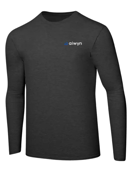 Ring Spun Dark Heather Grey 4.5 oz Long Sleeve T-Shirt w/Aiwyn Logo