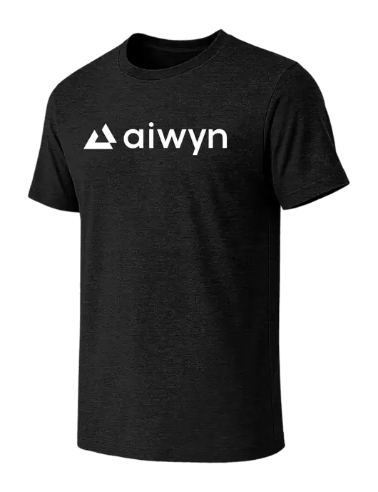 BELLA+CANVAS Black Heather CVC Short Sleeve Tee w/Aiwyn Logo