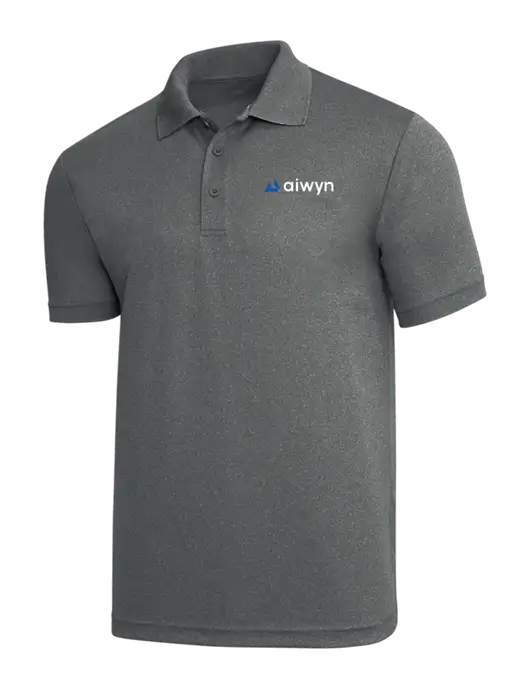 Medium Grey Heather PosiCharge RacerMesh Polo w/Aiwyn Logo