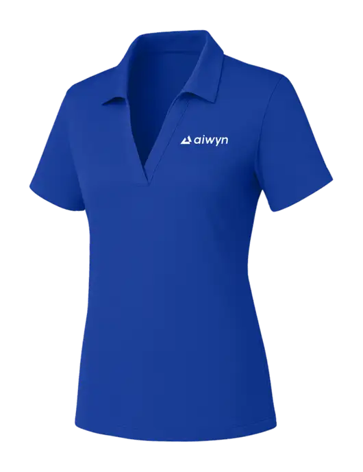 Womens Dark Royal PosiCharge RacerMesh Polo w/Aiwyn Logo