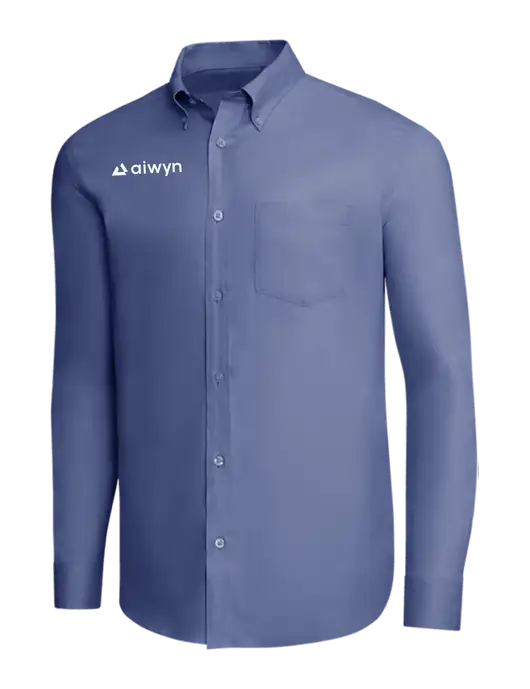 Brooks Brothers Light Navy Wrinkle-Free Stretch Pinpoint Shirt w/Aiwyn Logo