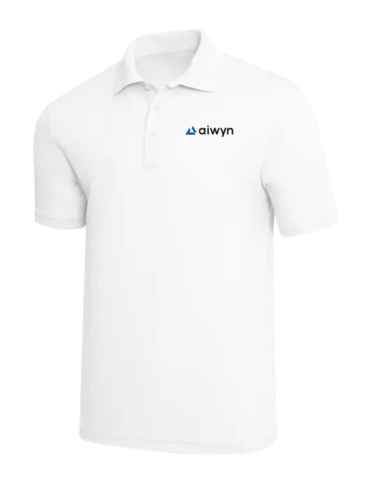 White PosiCharge RacerMesh Polo w/Aiwyn Logo