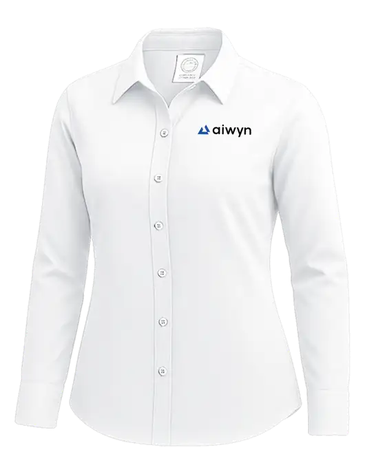 Brooks Brothers Womens White Wrinkle-Free Stretch Nailhead Shirt w/Aiwyn Logo