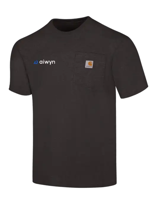 Carhartt Workwear Charcoal Heather Pocket Short Sleeve T-Shirt w/Aiwyn Logo