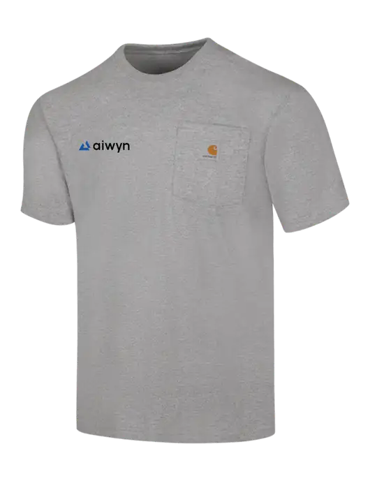 Carhartt Workwear Light Grey Heather Pocket Short Sleeve T-Shirt w/Aiwyn Logo
