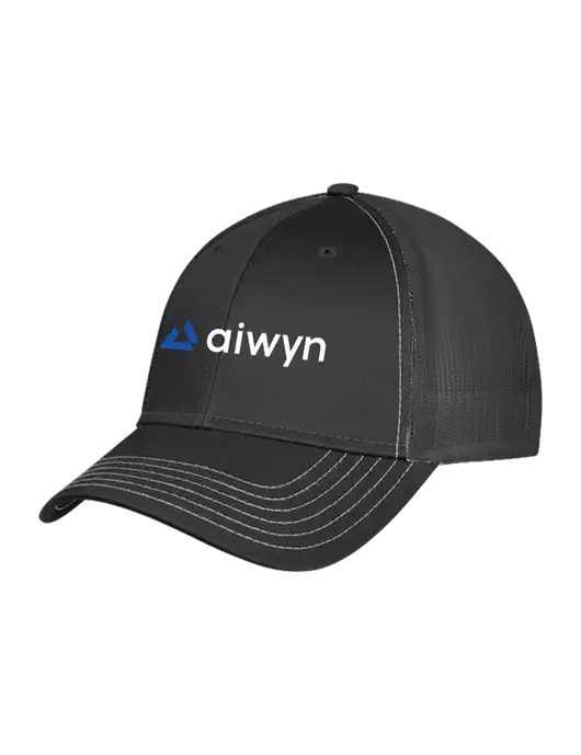 Charcoal Grey Mesh Trucker Cap Snap Back w/Aiwyn Logo