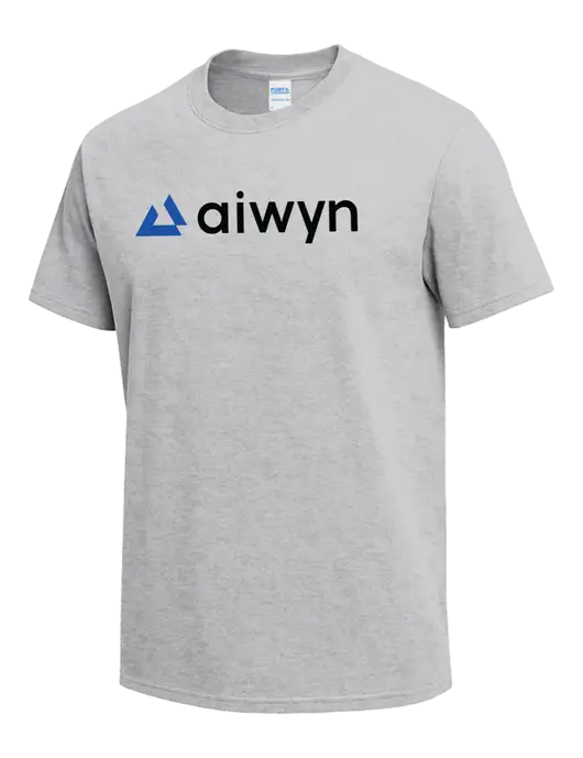 Light Grey Heather Heavyweight 6.1 oz T-Shirt w/Aiwyn Logo