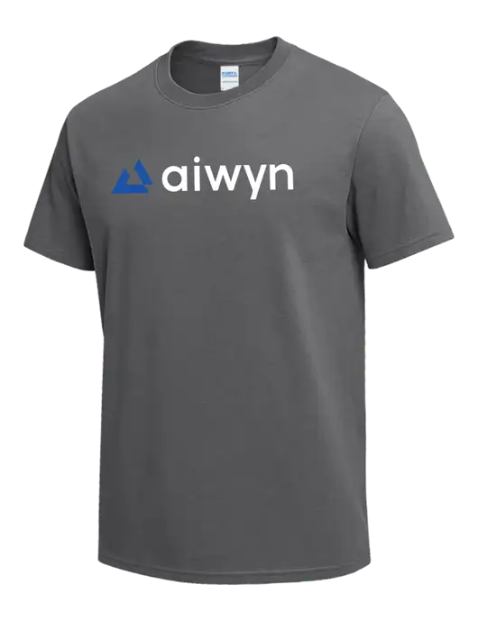 Medium Grey Heavyweight 6.1 oz T-Shirt w/Aiwyn Logo
