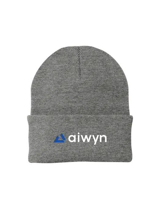 Medium Grey Heather Knit Cap w/Aiwyn Logo
