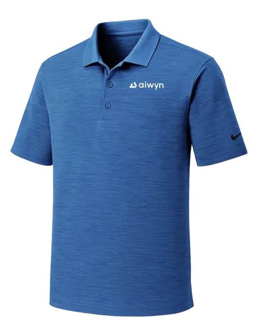 Nike Dri-FIT Royal Striated Polo w/Aiwyn Logo