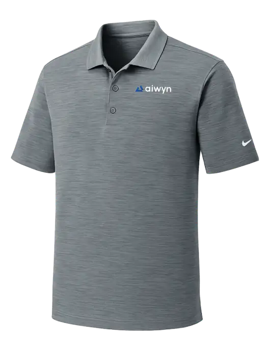 Nike Dri-FIT Medium Grey Striated Polo w/Aiwyn Logo