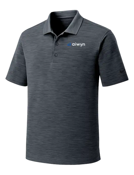 Nike Dri-FIT Dark Grey Striated Polo w/Aiwyn Logo